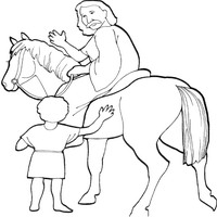 Раскраски для малышей - на коне