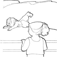 Раскраски для малышей - зоопарк вольер с львами