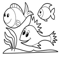 Раскраски для малышей - рыбки