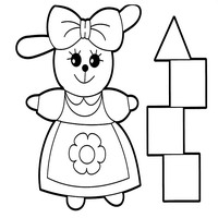Раскраски для малышей - зайка и кубики
