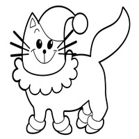Раскраски для малышей - кошка в колпаке