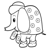 Раскраски для малышей - слоник в накидке