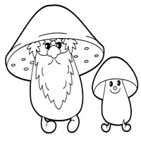 Раскраски для малышей - грибы