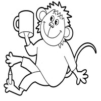 Раскраски для малышей - обезьянка