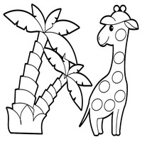 Раскраски для малышей - жираф