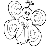 Раскраски для малышей - бабочка