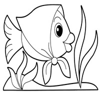 Раскраски для малышей - рыбка в платочке