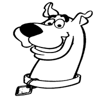 Раскраски с героями по мотивам историй про Скуби Ду (Scooby Doo) - голова Скуби Ду