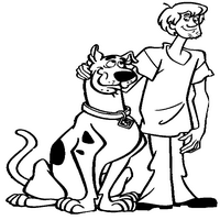 Раскраски с героями по мотивам историй про Скуби Ду (Scooby Doo) - Шеги и Скуби