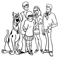 Раскраски с героями по мотивам историй про Скуби Ду (Scooby Doo) - Скуби, Шеги, Дафна, Фред, Вилма