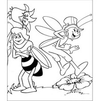 Раскраски с героями по мотивам приключений Пчелки Майи (Die Biene Maja und ihre Abenteuer) - дружба