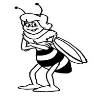 Раскраски с героями по мотивам приключений Пчелки Майи (Die Biene Maja und ihre Abenteuer) - мама пчела