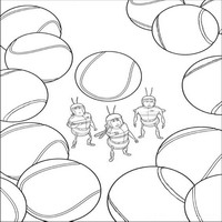 Раскраски с героями по мотивам Би Муви Медовый заговор (Bee Movie) - много мячей