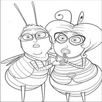 Раскраски с героями по мотивам Би Муви Медовый заговор (Bee Movie) - берегись