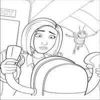 Раскраски с героями по мотивам Би Муви Медовый заговор (Bee Movie) - самолет