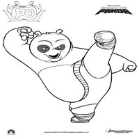 Раскраски с героями по мотивам Кунг-фу Панда (Kung Fu Panda) - Панда