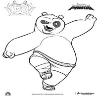 Раскраски с героями по мотивам Кунг-фу Панда (Kung Fu Panda) - Панда По