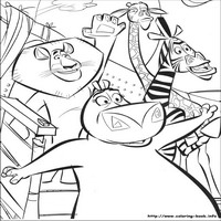 Раскраски с героями по мотивам Мадагаскар 2 (Madagascar 2) - приветствие