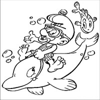 Раскраски с героями по мотивам историй про Смурфиков (The Smurfs) - смурфики на дельфинах