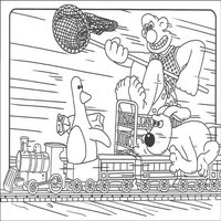 Раскраски с героями по мотивам Уоллис и Громит (Wallace And Gromit) - погоня