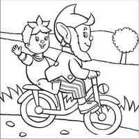 Раскраски с героями по мотивам историй про Нодди (Noddy) - велосипед