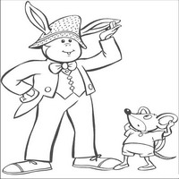 Раскраски с героями по мотивам историй про Нодди (Noddy) - ушастый и мышка