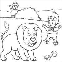 Раскраски с героями по мотивам историй про Нодди (Noddy) - лев