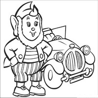 Раскраски с героями по мотивам историй про Нодди (Noddy) - у машины