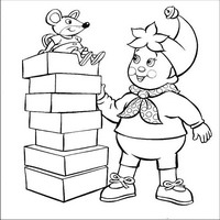 Раскраски с героями по мотивам историй про Нодди (Noddy) - мышонок на высоте