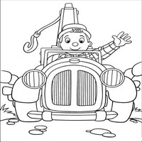 Раскраски с героями по мотивам историй про Нодди (Noddy) - машинный кран