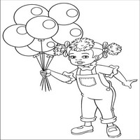 Раскраски с героями по мотивам историй про Нодди (Noddy) - воздушные шары