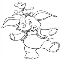 Раскраски с героями по мотивам историй про Нодди (Noddy) - слон и мышка