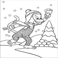Раскраски с героями по мотивам историй про Нодди (Noddy) - зима