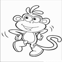 Раскраски с героями по мотивам историй про Даша-следопыт (Dora the Explorer) - обезьяна