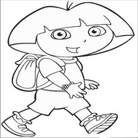 Раскраски с героями по мотивам историй про Даша-следопыт (Dora the Explorer) - даша идет