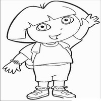 Раскраски с героями по мотивам историй про Даша-следопыт (Dora the Explorer) - даша машет рукой