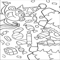Раскраски с героями по мотивам историй про Даша-следопыт (Dora the Explorer) - конфеты