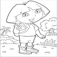 Раскраски с героями по мотивам историй про Даша-следопыт (Dora the Explorer) - даша на поляне