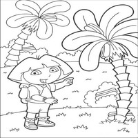 Раскраски с героями по мотивам историй про Даша-следопыт (Dora the Explorer) - пальмы