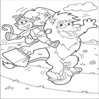 Раскраски с героями по мотивам историй про Даша-следопыт (Dora the Explorer) - номер