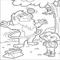 Раскраски с героями по мотивам историй про Даша-следопыт (Dora the Explorer) - лиса крадется