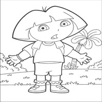 Раскраски с героями по мотивам историй про Даша-следопыт (Dora the Explorer) - огорчение