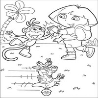 Раскраски с героями по мотивам историй про Даша-следопыт (Dora the Explorer) - дай пять