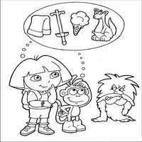 Раскраски с героями по мотивам историй про Даша-следопыт (Dora the Explorer) - план