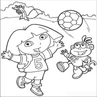 Раскраски с героями по мотивам историй про Даша-следопыт (Dora the Explorer) - на поле
