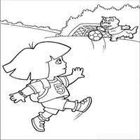 Раскраски с героями по мотивам историй про Даша-следопыт (Dora the Explorer) - гол