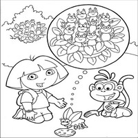 Раскраски с героями по мотивам историй про Даша-следопыт (Dora the Explorer) - мысли