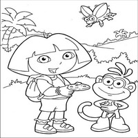 Раскраски с героями по мотивам историй про Даша-следопыт (Dora the Explorer) - подарок