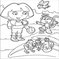 Раскраски с героями по мотивам историй про Даша-следопыт (Dora the Explorer) - оркестр