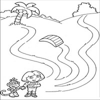Раскраски с героями по мотивам историй про Даша-следопыт (Dora the Explorer) - тропки